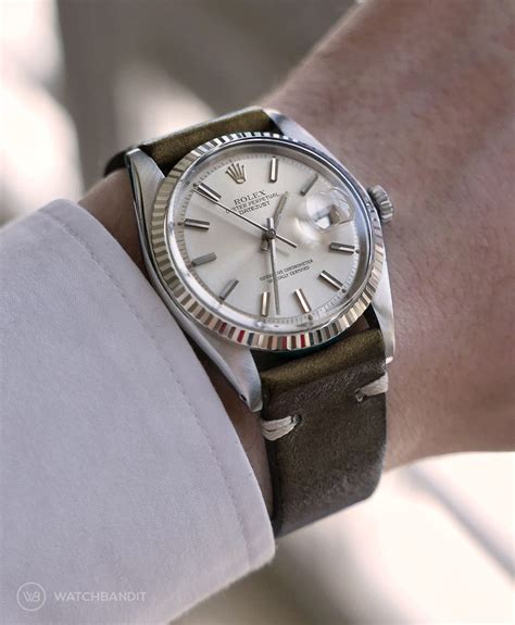 rolex datejust stainless steel bracelet|Rolex Datejust on leather strap.